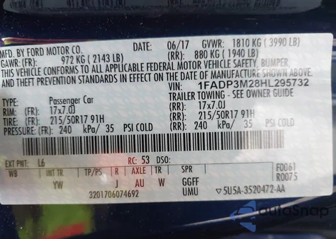 2017 Ford Focus Sel z USA, uszkodzony, nr VIN 1FADP3M28HL295732